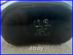 Original WW2 USGI Army USMC Black Enamel Porcelain Canteen dated 1942