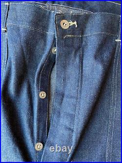 Original WWII 1930s US Army Buckle Back Denim Dungarees Deadstock Mint X-Large