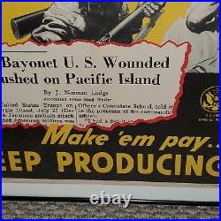 Original WWII 1943 US ARMY Japanese PROPAGANDA POSTER This Isn't WAR It's MURDER