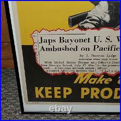 Original WWII 1943 US ARMY Japanese PROPAGANDA POSTER This Isn't WAR It's MURDER