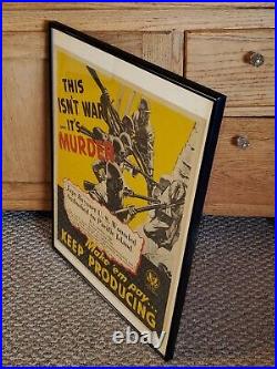 Original WWII 1943 US ARMY Japanese PROPAGANDA POSTER This Isn't WAR It's MURDER