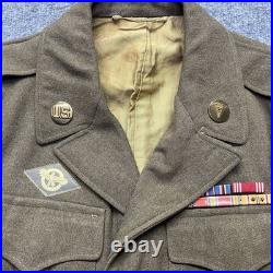 Original WWII 1944 US Army Ike Jacket 36r Combat Patched 9th Air Force Uniform