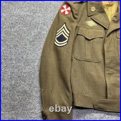Original WWII 1944 US Army Ike Jacket 36r Combat Patched 9th Air Force Uniform