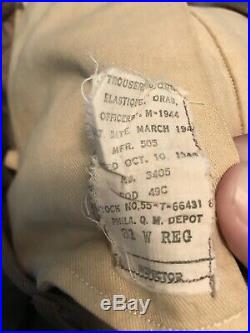 Original WWII 1944 US Army Officers Pinks Pants Trousers A+ CONDITION 31 W Reg