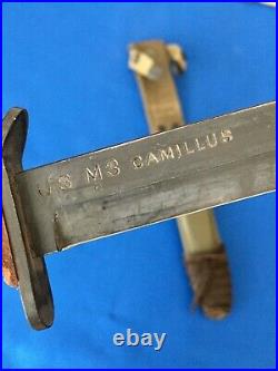 Original WWII 2 Camillus U. S. M3 Fighting Knife M8 BMCO scabbard Army Military