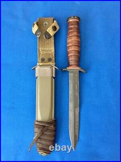 Original WWII 2 Camillus U. S. M3 Fighting Knife M8 BMCO scabbard Army Military