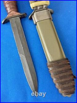 Original WWII 2 Camillus U. S. M3 Fighting Knife M8 BMCO scabbard Army Military