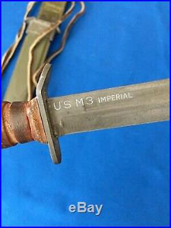 Original WWII 2 Imperial U. S. M3 Fighting Knife M8 BMCO scabbard Army Military