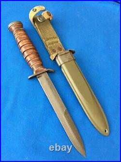 Original WWII 2 Imperial US M3 Trench Fighting Knife M8 scabbard Army Military