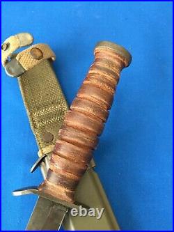 Original WWII 2 Imperial US M3 Trench Fighting Knife M8 scabbard Army Military