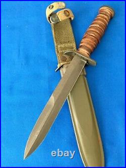 Original WWII 2 Imperial US M3 Trench Fighting Knife M8 scabbard Army Military