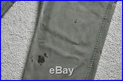 Original WWII 40s US Army Cotton OD Combat Trousers 13 Star Pants W29/W30 L30