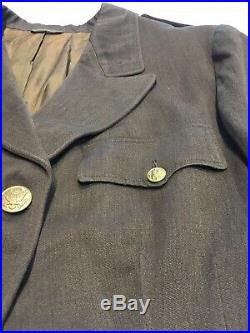 Original WWII ANC WAC WAAC U. S. Army Nurse Summer OD Officer Jacket With Patch