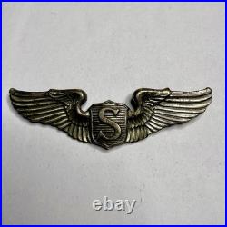 Original WWII Army Air Corps Sterling Service Pilot Wings Amcraft