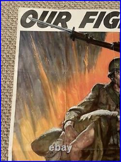 Original WWII Army Poster Our Fighter Deserve Our Best 28.5x40