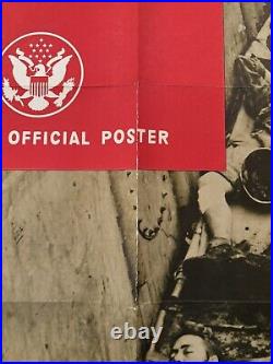 Original WWII Army Poster The More We Produce The Quicker This Will End 28.5x40