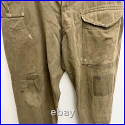 Original WWII British Army Denim Pants Nice Patina Patchwork 40x32