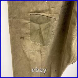 Original WWII British Army Denim Pants Nice Patina Patchwork 40x32