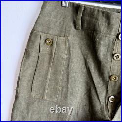 Original WWII British Army Denim Pants Trousers Deadstock Unworn Dated 1945