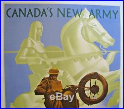 Original WWII Canadian War Poster, Canada's New Army Needs Men Like You, Linen