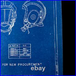 Original WWII December 1944 Army Navy Summer Flying Pilot Helmet Stock Blueprint