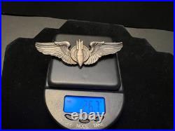 Original WWII Era US Army USAAF 3 Sterling Bombardier Wings Heavy 26.7 Grams