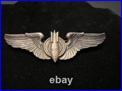 Original WWII Era US Army USAAF 3 Sterling Bombardier Wings Heavy 26.7 Grams