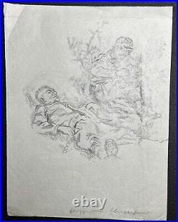 Original WWII German Army Wehrmacht Soldier Artwork Sketches 1944 RARE