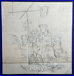 Original WWII German Army Wehrmacht Soldier Artwork Sketches 1944 RARE