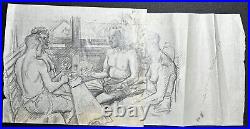 Original WWII German Army Wehrmacht Soldier Artwork Sketches 1944 RARE