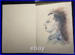 Original WWII German Army Wehrmacht Soldier Artwork Sketches 1944 RARE