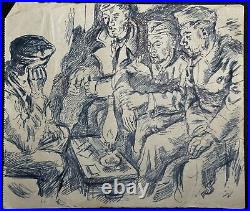 Original WWII German Army Wehrmacht Soldier Artwork Sketches 1944 RARE