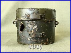 Original WWII German Army aluminium Mess kit / Italian type/ with Battle damage