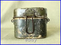 Original WWII German Army aluminium Mess kit / Italian type/ with Battle damage