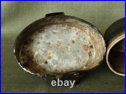 Original WWII German Army aluminium Mess kit / Italian type/ with Battle damage