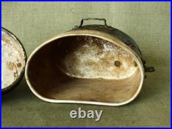 Original WWII German Army aluminium Mess kit / Italian type/ with Battle damage