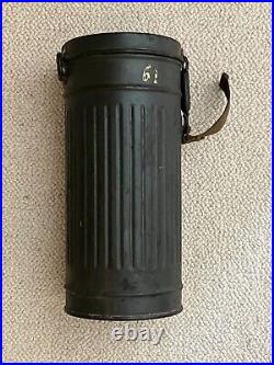 Original WWII German Army gas mask container canister, a very nice example