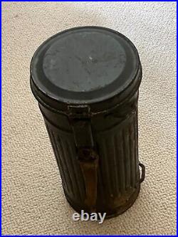 Original WWII German Army gas mask container canister, a very nice example