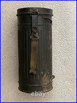 Original WWII German Army gas mask container canister, a very nice example