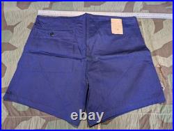 Original WWII German Blue Sports Shorts 35 waist NOS Wehrmacht Army 1940s Vtg