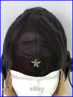 Original WWII Japanese Army Pilots Leather Flight Helmet