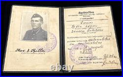 Original WWII Latvian Army ID Book 1938 Motorbike Licence Rifleman E. KILLA Rare