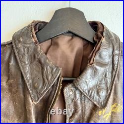 Original WWII Painted Army Air Corps A2 Flight Jacket Porky Pig That's All Folks