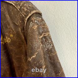 Original WWII Painted Army Air Corps A2 Flight Jacket Porky Pig That's All Folks