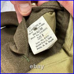Original WWII Patched US Army Uniform Armor Division Tanker 1942