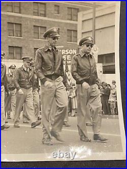 Original WWII Photo US Army Air Corp Squadron Marching A-2 Jacket