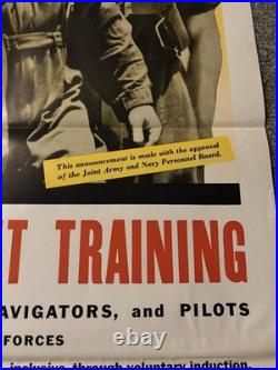Original WWII Poster Aviation Cadet Training Bombardier Pilots US Army Air Force