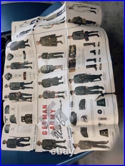 Original WWII Poster News Map German Luftwaffe Uniforms/German Army Bundle