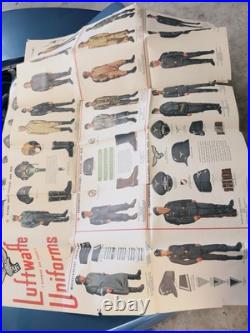 Original WWII Poster News Map German Luftwaffe Uniforms/German Army Bundle