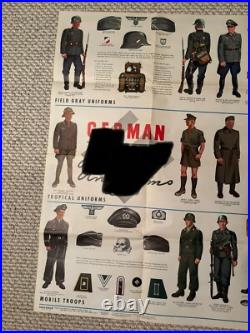 Original WWII Poster Newsmap German Army Uniforms 35x47